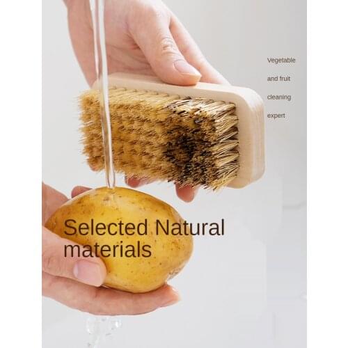 Coconut palm fruit brush carrot wood brush fruit and vegetable cleaning brush vegetable artifact kitchen cucumber potato desmear
