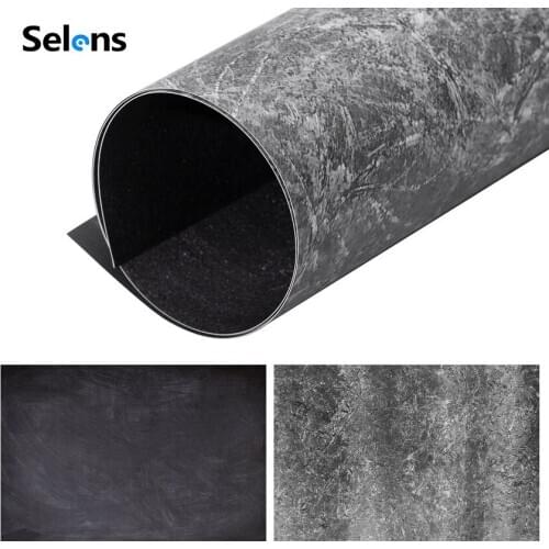 Selens 57*87cm INS Style Double Sides Wood Marble Wall Like Vintage Photography Background Backdrop Paper Board Prop For Food