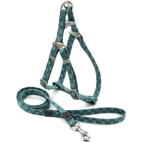 Freedom No Pull Dog Harness Adjustable Gentle Comfy Control for Easy Dog Walking Cute Floral Pet Vest Harness Matched Leash