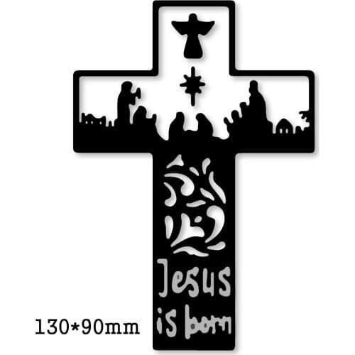 Cross metal cutting die jesus is born craft die template for diy Scrapbooking emboss paper card making die mould stencil
