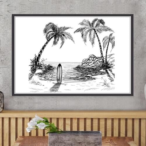 Tree Sandy Beach DIY Silicone Clear Stamp Cling Seal Scrapbook Embossing Album