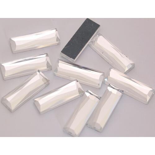 Super shining white rectangle flat back glass crystal Rhinestones apply to DIY mobile phone shell and wedding dress