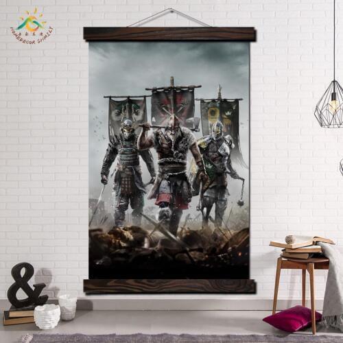 Three Japan Samurai Wall Art Canvas Prints Painting Frame Scroll Painting Poster Decorative Picture art print wall poster