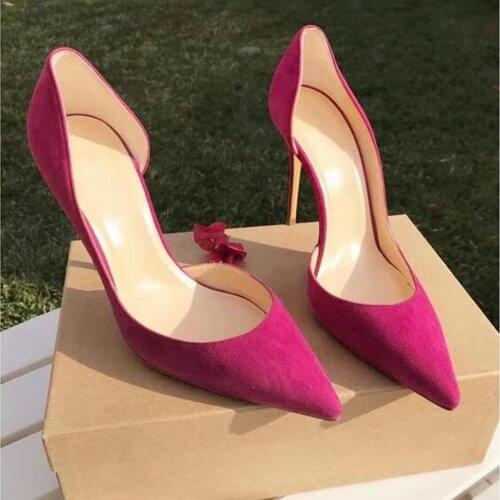High Quality Women Spring Autumn Patent Leather Party Wedding Pumps Shoes Thin High Heel Pointed Toe Sandle