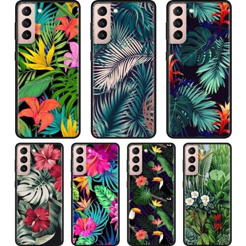 Vintage Leaf Flower TPU Case For Samsung Galaxy S20 FE S10 S21 S9 Plus Ultra Cover Soft Shell Silicone Fundas Capa