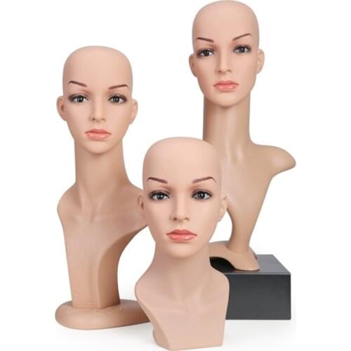 Clothing Store Wig Display Props Female Simulation Head Table Model Head Hat Scarf Jewelry Display Shop Window Display Stand