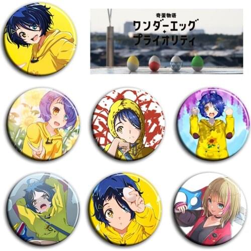 1pc 58MM WONDER EGG PRIORITY Ohto Ai Badge Iron Metal Brooch Round Icons Button on Backpack