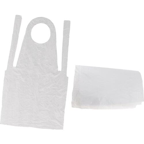 100pcs Clear Disposable Aprons Anti-oil Waterproof for Hair Salon Home Cooking Painting Cleaning Aprons