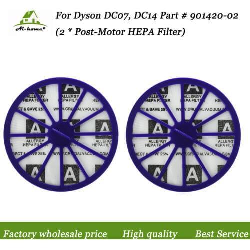 2 x For Dyson DC07, DC14 Purple Post-Motor HEPA Filter Replaces for Dyson DC-07 DC-14 Vacuum Part # 901420-02,90142002 Accessory