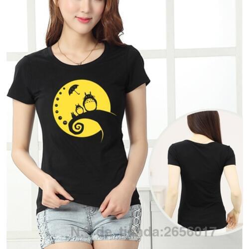 KOLVONANIG 2019 Summer Lady O-neck T-Shirt Anime Kawaii Cat Printed T Shirt Christmas Ladies Slim Tees For Women Tshirts