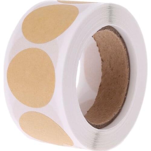 500pcs Vintage Blank Kraft Paper Label Circle Handmade Sealing Sticker For Gift Packaging Tags DIY