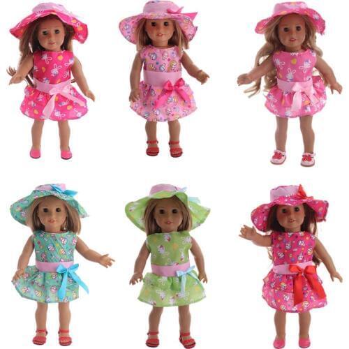 Doll accessories 6 cute doll clothes for 43cm American doll and 18-inch doll colorful birthday gifts