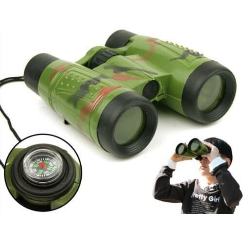 Binoculars Children Simulation CS Hunting Field Survival Telescope Toy Folding Adjustable Radian Child Telescope with Compass