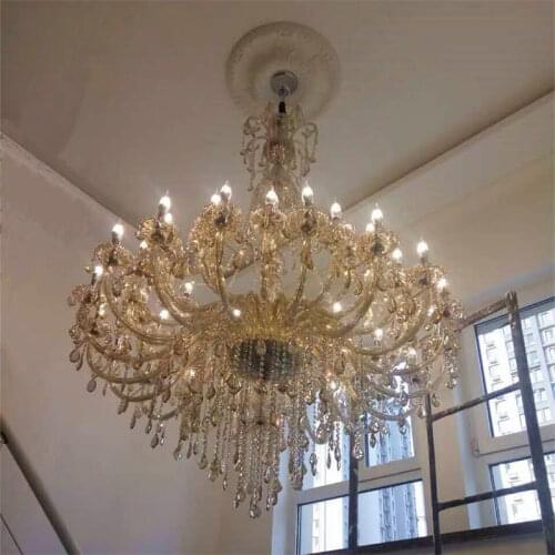 Home Lighting Large Crystal Chandelier Champagne Glass crystal Lamp Large Chandelier Lighting lamp Modern led Chandeliers Light