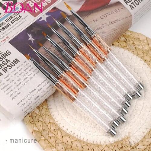 BQAN Nail Brush Nail Art UV Gel Brush Carving UV Gel Extension Builder French Flower Brushes Painting Pen Liner Brush Tools