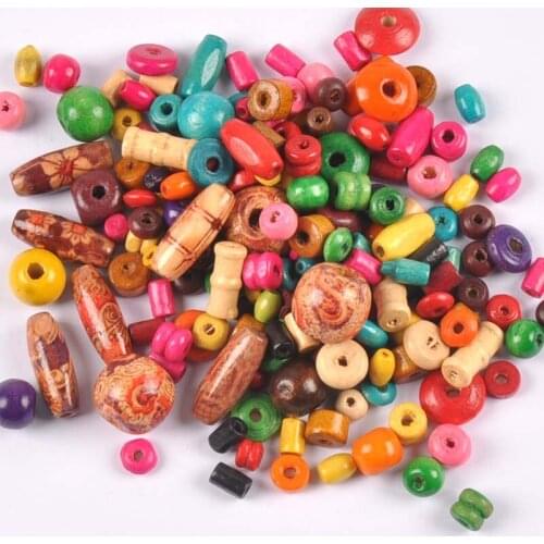 50pcs Mixed color Mixed style Wooden Spacer Beads For Jewelry making For Home Furnishing decoration MT2250
