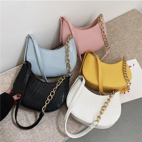 Lady Zipper Armpit Sling Handbag Women PU Leather Crocodile pattern Hobo Shoulder Bags Light Wild Simple Female Daily Bag