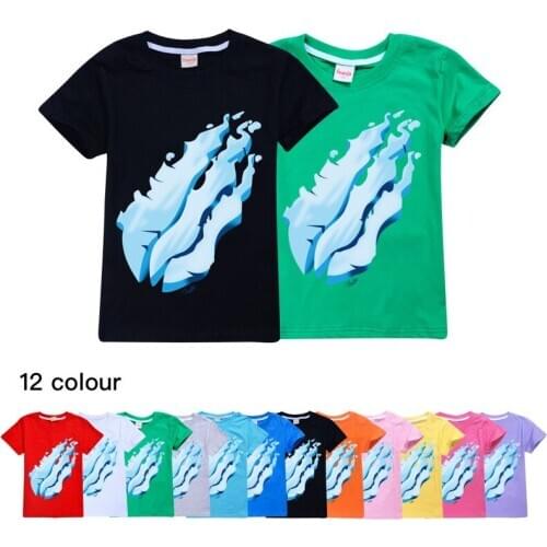 Childrens T-shirt printing PRESTONPLAYZ fashion trend cotton summer casual casual shirt childrens short-sleeved T-shirt
