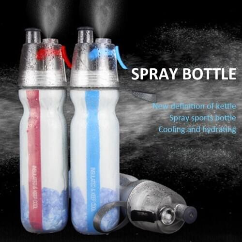 Double spray cup bicycle outdoor sports cold water bottle portable plastic cup new