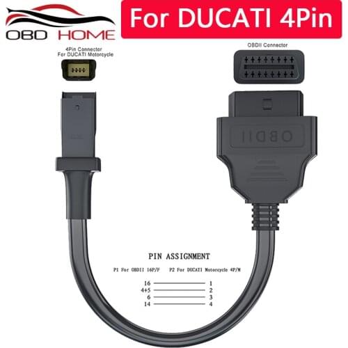 OBD Motorcycle Cable For Ducati 4 Pin to OBD2 16 pin Adapter Plug Cable Diagnostic For HONDA 4pin/6pin For YAMAHA 3pin/4pin