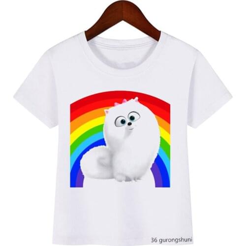 Snowball Rabbit Pet-Secret Life Print Summer Tops Boys T-shirt Cartoon Funny Kids Clothes Kawaii Girls T Shirt Children Clothing