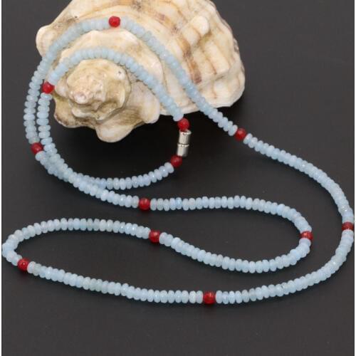 Hot sale top quality blue stone jades chalcedony beads faceted abacus 2*4mm beads bracelets long chain 4 rows diy jewelry B2776