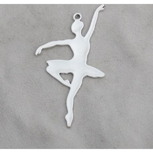 RAINXTAR Fashion Alloy Ballerina Charms For Dancer Ballet Charms 35*68mm 10pcs AAC1847