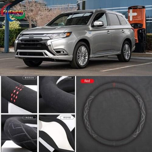 Non-Slip Car Suede Steering Wheel Cover For Mitsubishi Series Pajero Lancer Outlander ASX Eclipse Car Interior Accessories