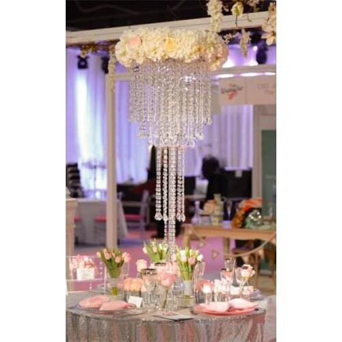 2022 New 80 cm Tall 4 Tiers Crystal Wedding Centerpiece Table Flower Stand Table Decor