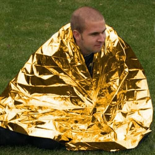 New Outdoor Water Proof Emergency Survival Rescue Blanket Foil Thermal Space First Aid Sliver Rescue Curtain Military Blanket