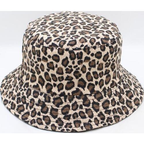 Leopard Bucket Hat Fishing Luipaard Korean Style Hat Women Summer Chinese Folding Cheetah Print Bucket Leopard Beach Hat
