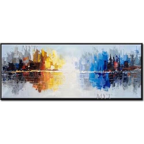 Waterscape Abstract Oil Painting Wall Art Home Decor Picture Modern Hand Painted Oil Painting On Canvas Wedding Decoration