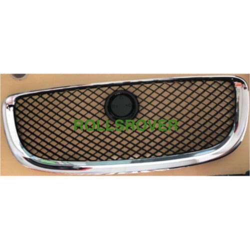 ROLLSORVER Front Bumper Grille Grill Chrome Surrounding Black Mesh For Jaguar XJ 2010-2015 OEM C2D23092