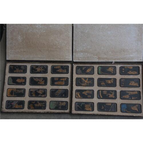 Rare Old Chinese Ink ingot,24 ge xizo zi de gu shi, 24 pieces/pack,with mark, best collection&Decoration,free shipping