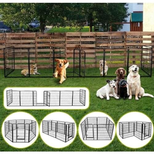 Foldable Pet Playpen Iron Fence Puppy Kennel House Exercise Training Puppy Kitten Space Dogs Supplies Rabbits House Cage HWC