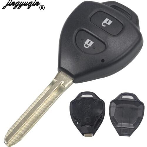 Jingyuqin 10pcs/lot 2 Button Uncut Replacement Remote Car Key Shell Cae Fob Blank Keys for Toyota Corolla RAV4 Toy43 Blade