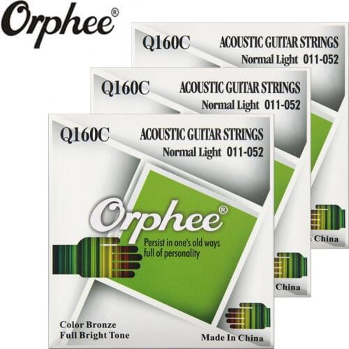 Orphee Q160C 011-052 Acoustic Guitar Strings Hexagonal Color Copper Alloy guitar parts accessories 3 set