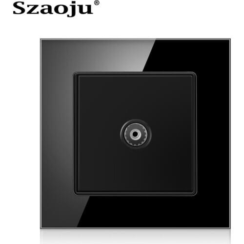 Szaoju Luxury utp cat6 10Gb computer data socket CATV RJ11 telephone wall socket crystal tempered glass panel RJ45 com socket