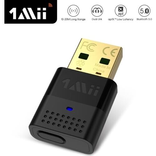 1Mii B10 USB Bluetooth 5.0 Transmitter aptX LL HD Music Driver Free USB Wireless Bluetooth Audio Adapter for PC PS4 Game Console