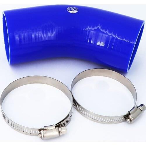 Universal Silicone Tubing Hose Connector Intercooler Turbo Intake Pipe Coupler Hose 45 Degrees Multiple Sizes Blue