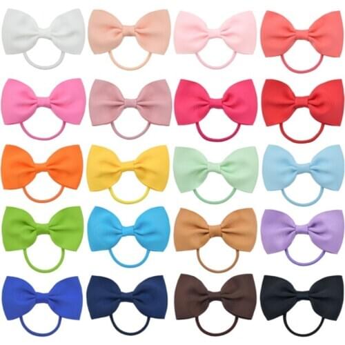 Baby Girls Candy Hair Ring Ribbing Cute Elastic Princess Hair Rope Handmade Soft Bows Knot Hair Accessories Headwear Rubber Band