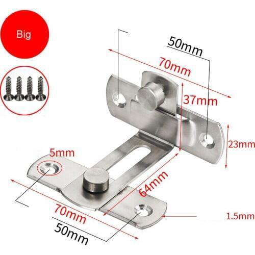 Stainless Steel Bath Latches Bolt Latch Security Door Locker Bathroom Slide Door Locker Latch Interior Sliding Door Lock