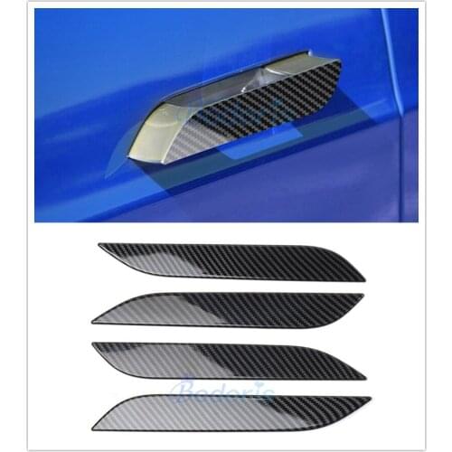 Carbon Fiber Look Door Front and Rear Handle Cover Grab Holder Protector Panel 2014-2019 For Tesla Model S Auto Car Accessories