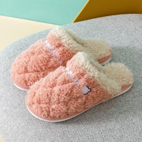 Women Home Slippers Lady Winter Sandals Male Plush Warm Slippers Men Indoor Shoes Light Weight Anti-Slip Comfortable Shoes