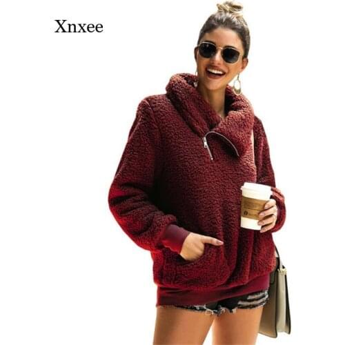 Plus Size Autumn Sweater Fashion Women Fleece Winter Warm Long Sleeve Pullovers Female Side Zip Turtleneck Casual Sweaters Tops