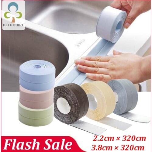 3.2m Bathroom Kitchen Shower water proof mould proof tape Sink Bath Sealing Strip Tape Self Waterproof adhesive plaster tape ZXH