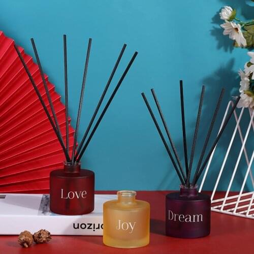 1pcs 100ml Love/Joy/Dream Reed Diffuser with Frosted Glass Bottle and Black Rattan Sticks for Home Decoration Christmas Gift Set