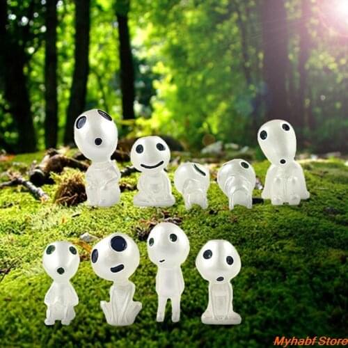 10pcs Mini Luminous Tree Elves Figurines Resin Fairy Garden Landscape Cute Tree Elves Figures Home Decor Ornaments Kids Gifts