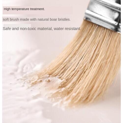 2pcs Pastry Brush Baking Oil Brush with Hardwood Handle Heat-resistant BBQ Brush