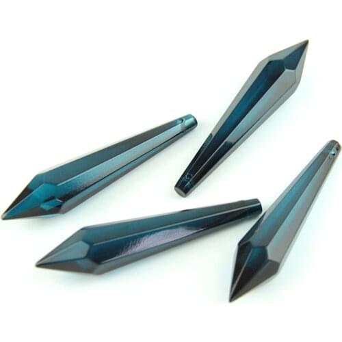 38mm/63mm/76mm Zircon Blue Icicle Drops Crystal For Chandeliers Trimming Pendant Lighting Pendant Glass Lighting Parts